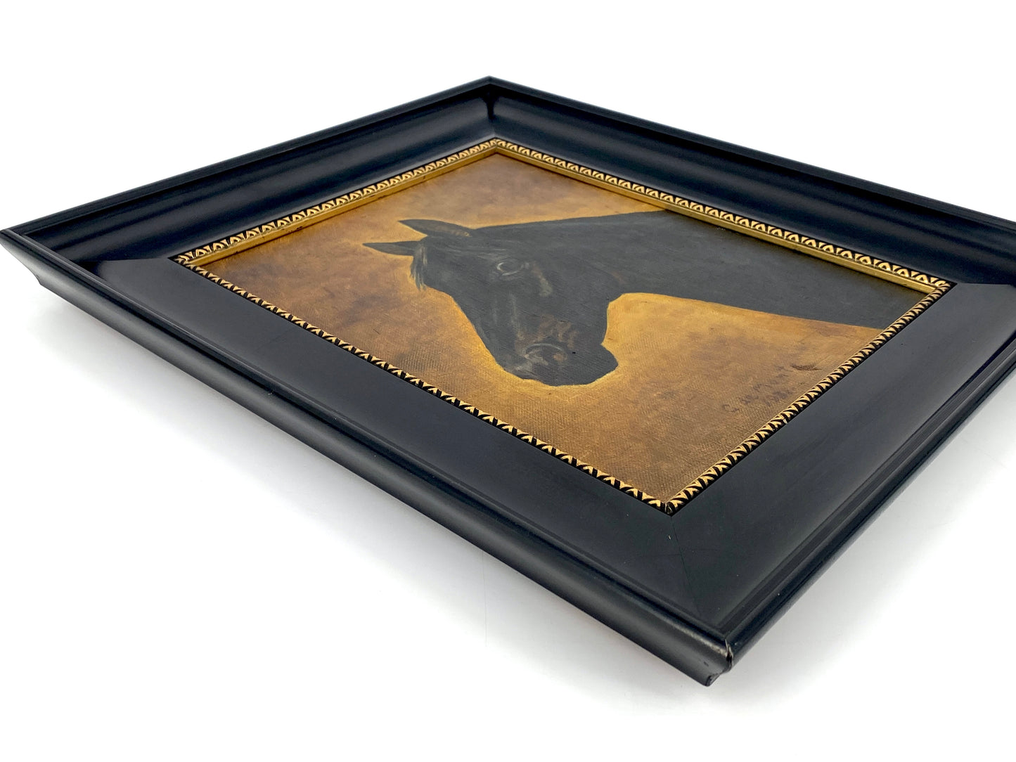 Portrait eines Rappen, gerahmtes Ölgemälde aus den 1930ern