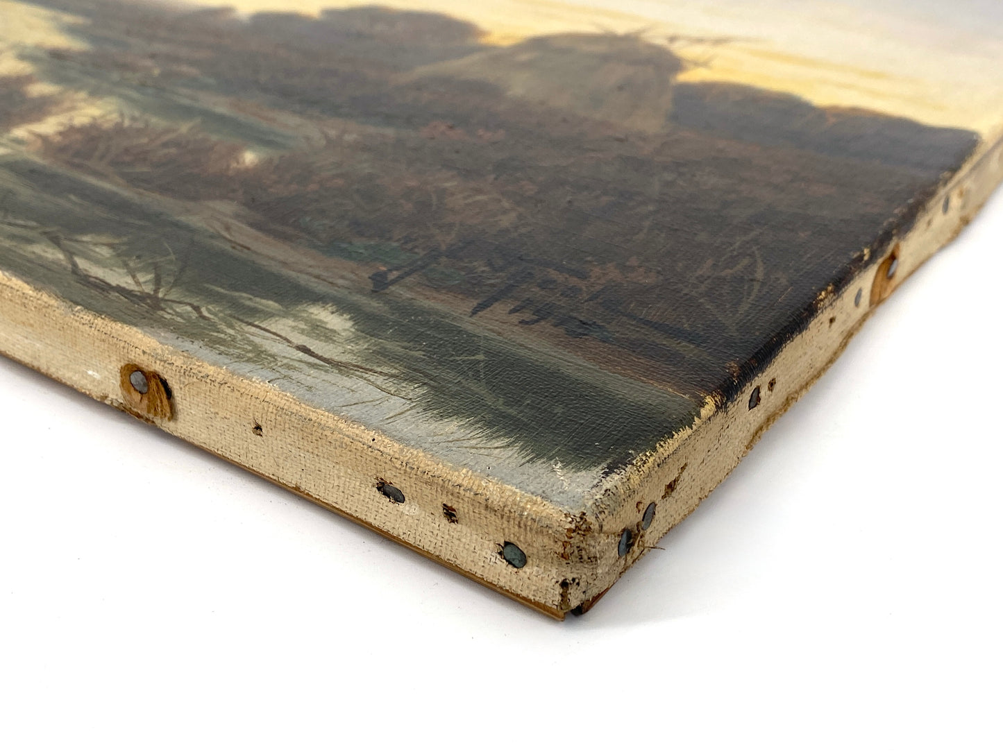 Ölgemälde "Landschaft bei Dämmerung" von John Theele aus dem Jahr 1915