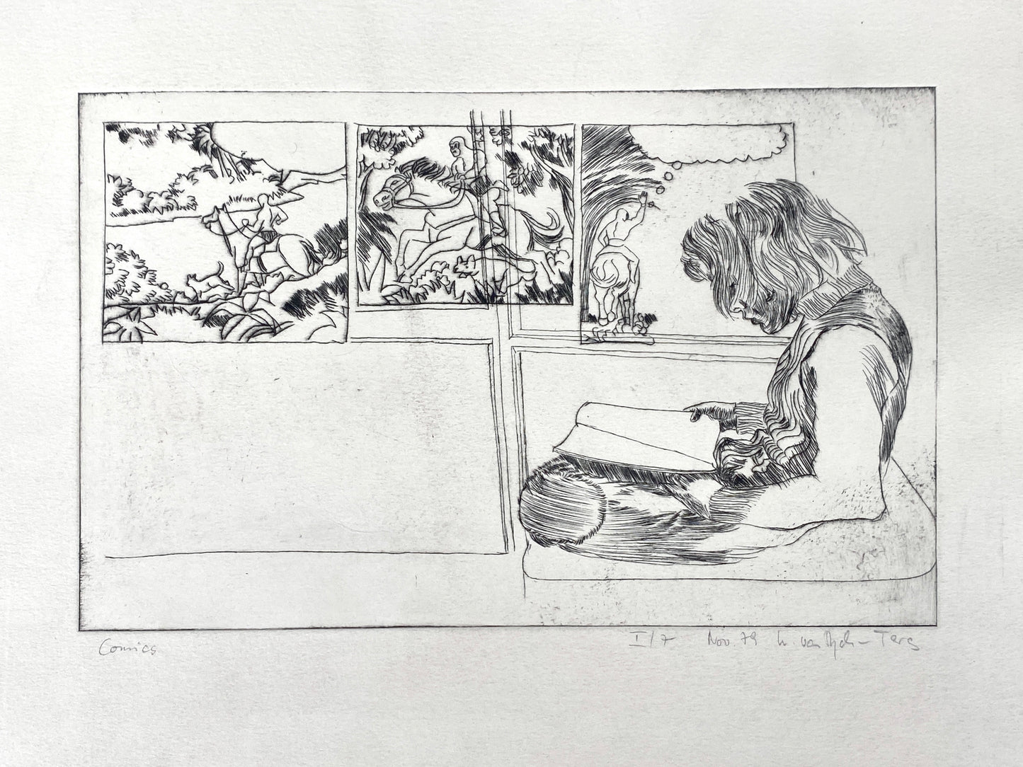 Radierung "Comics", handsigniert, 1979