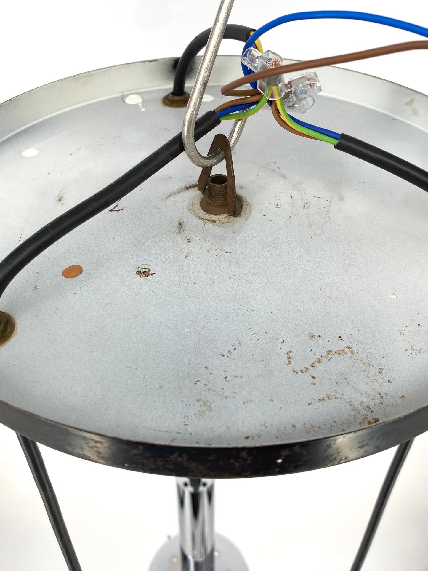 Verchromte Kaskadenlampe mit facettierten Glasschirmen, 60er