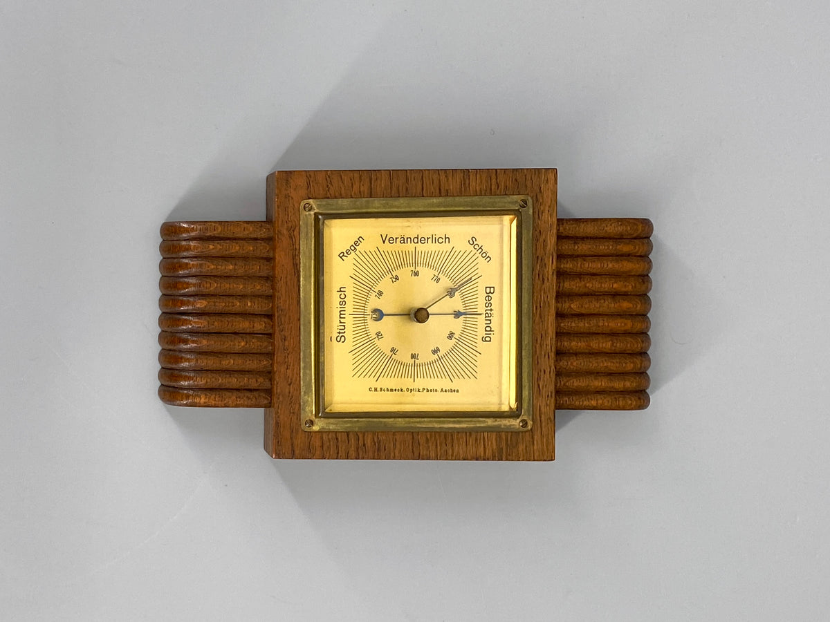 Art Deco Wandbarometer aus Holz, Aachen