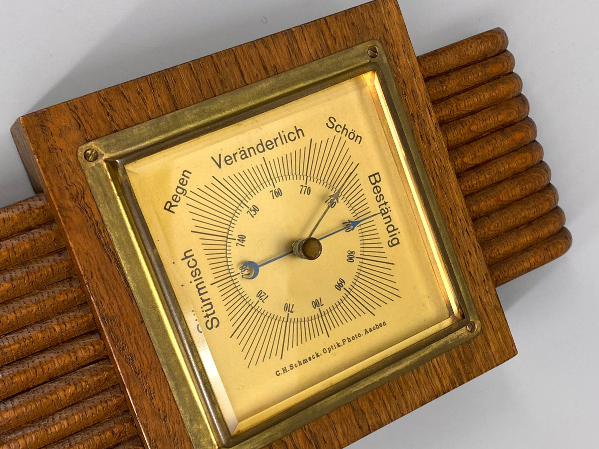 Art Deco Wandbarometer aus Holz, Aachen