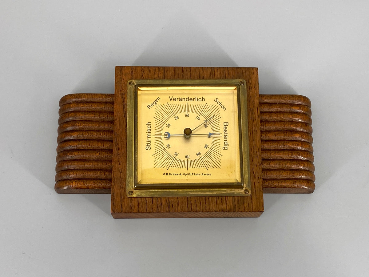 Art Deco Wandbarometer aus Holz, Aachen