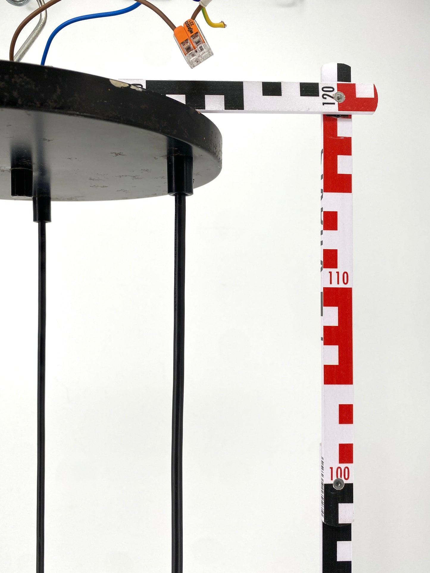 Verchromte Kaskadenlampe mit facettierten Glasschirmen, 60er