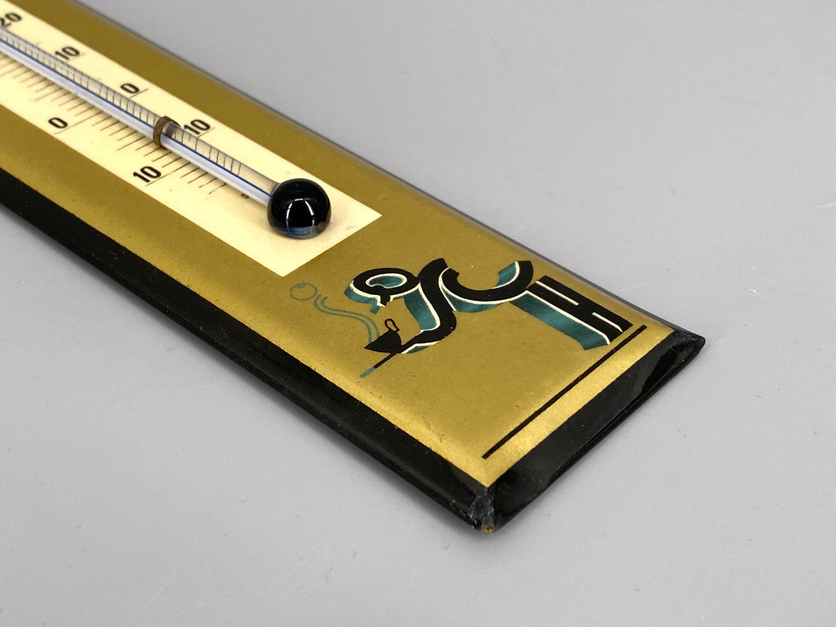 Wand Thermometer mit Kaffeetasse im Jugenstil