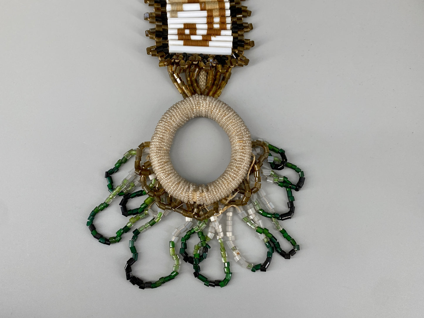 Antiker Wandbehang/Klingelzug aus Glasperlen, um 1900
