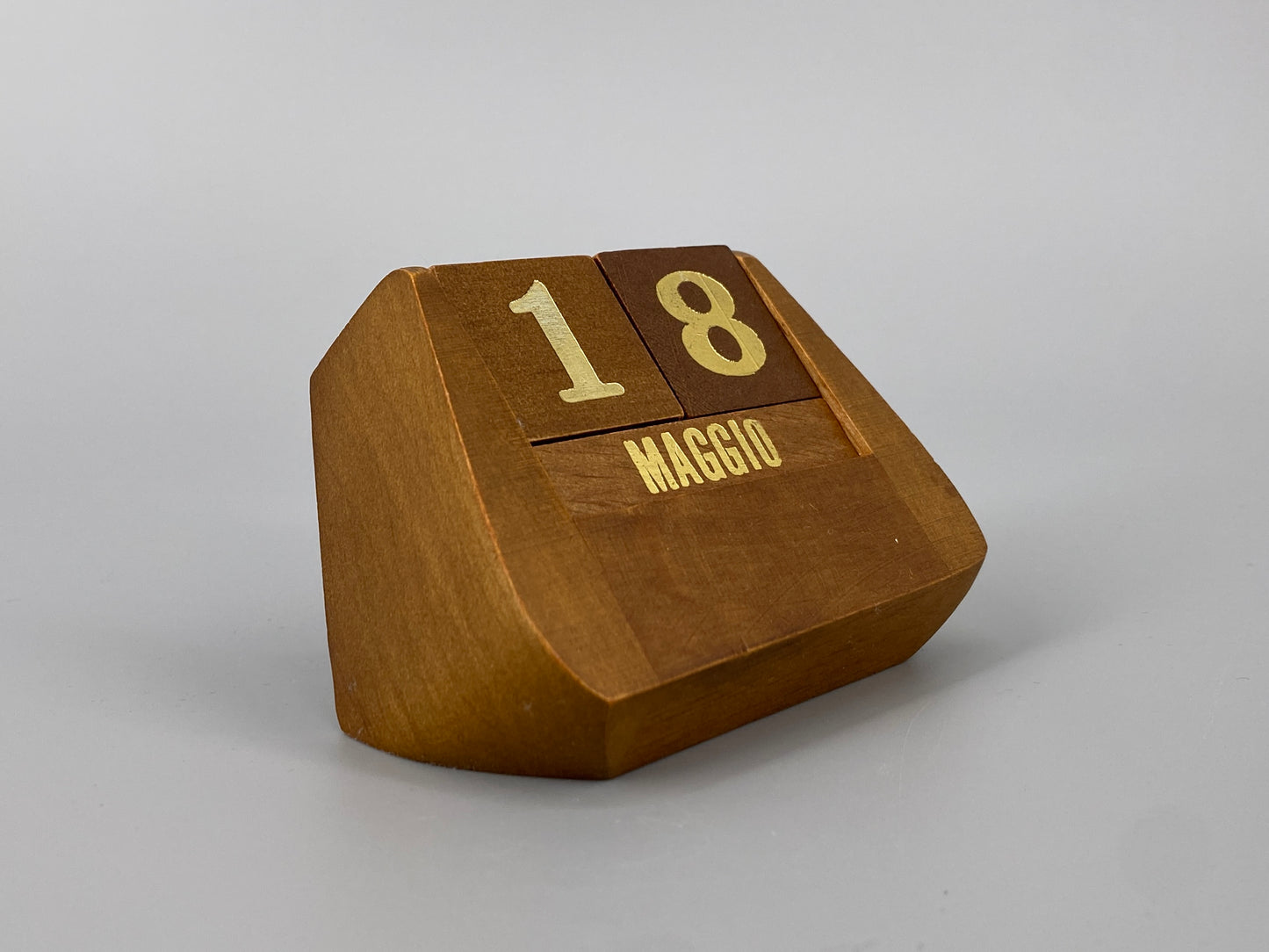 Ewiger Kalender auf Italienisch aus Teakholz, 1060er Jahre