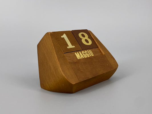 Ewiger Kalender auf Italienisch aus Teakholz, 1060er Jahre