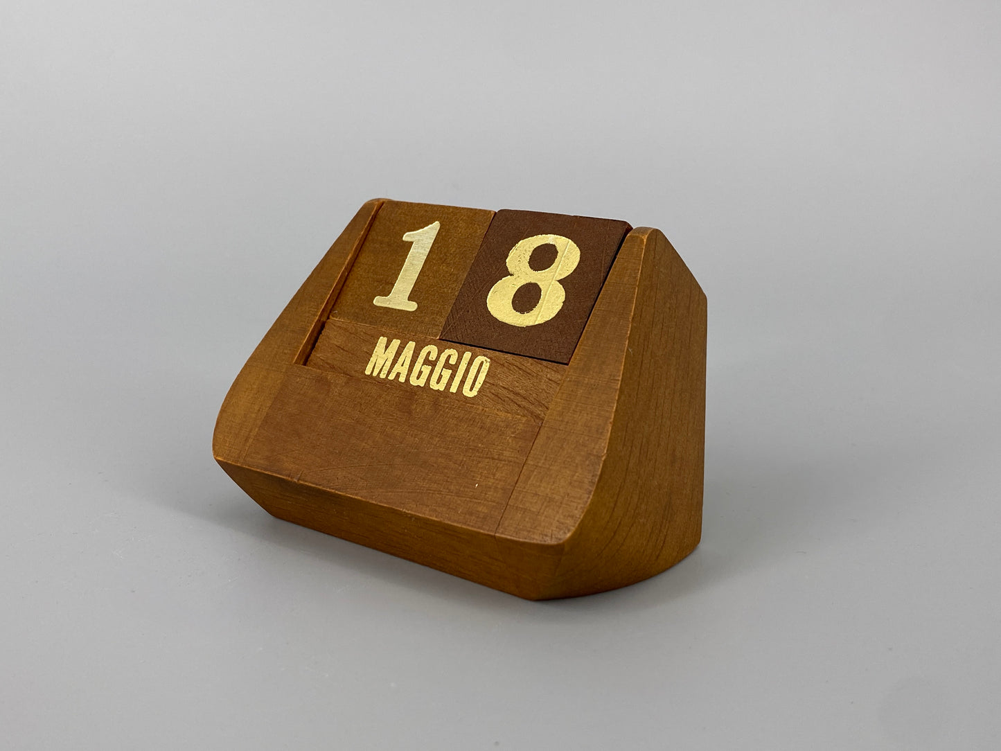 Ewiger Kalender auf Italienisch aus Teakholz, 1060er Jahre