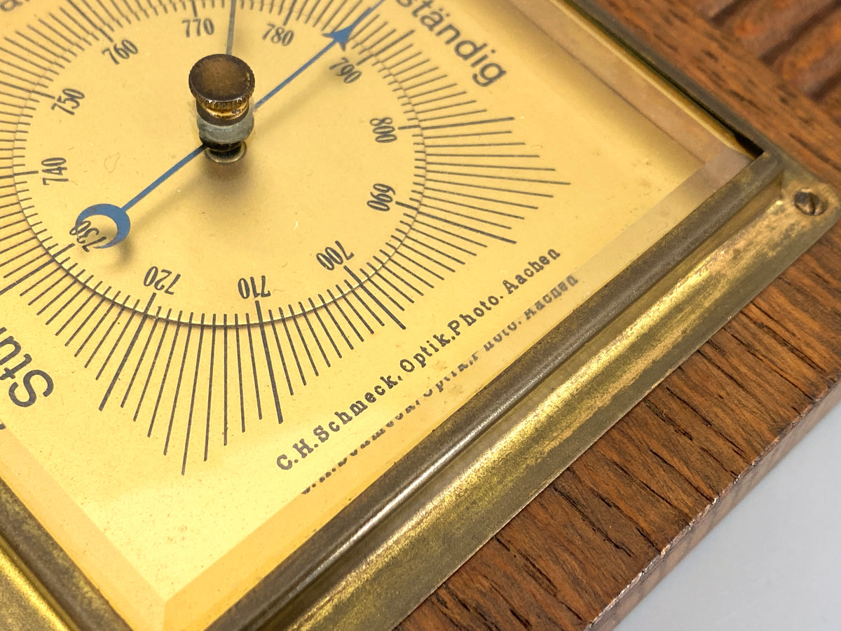 Art Deco Wandbarometer aus Holz, Aachen