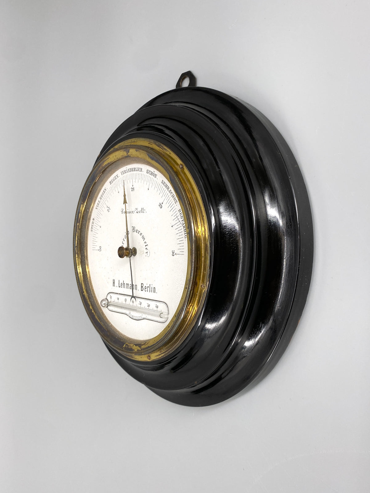 Wetterstation / Aneroidbarometer von H.Lehmann, Berlin, 19. Jahrhundert