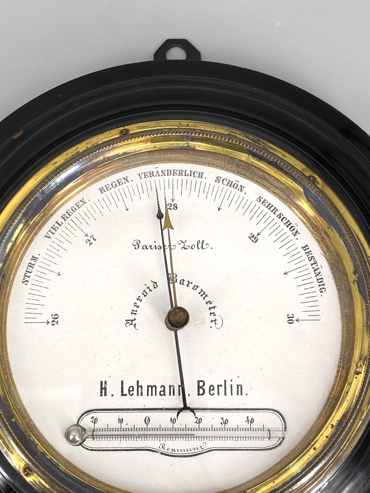Wetterstation / Aneroidbarometer von H.Lehmann, Berlin, 19. Jahrhundert