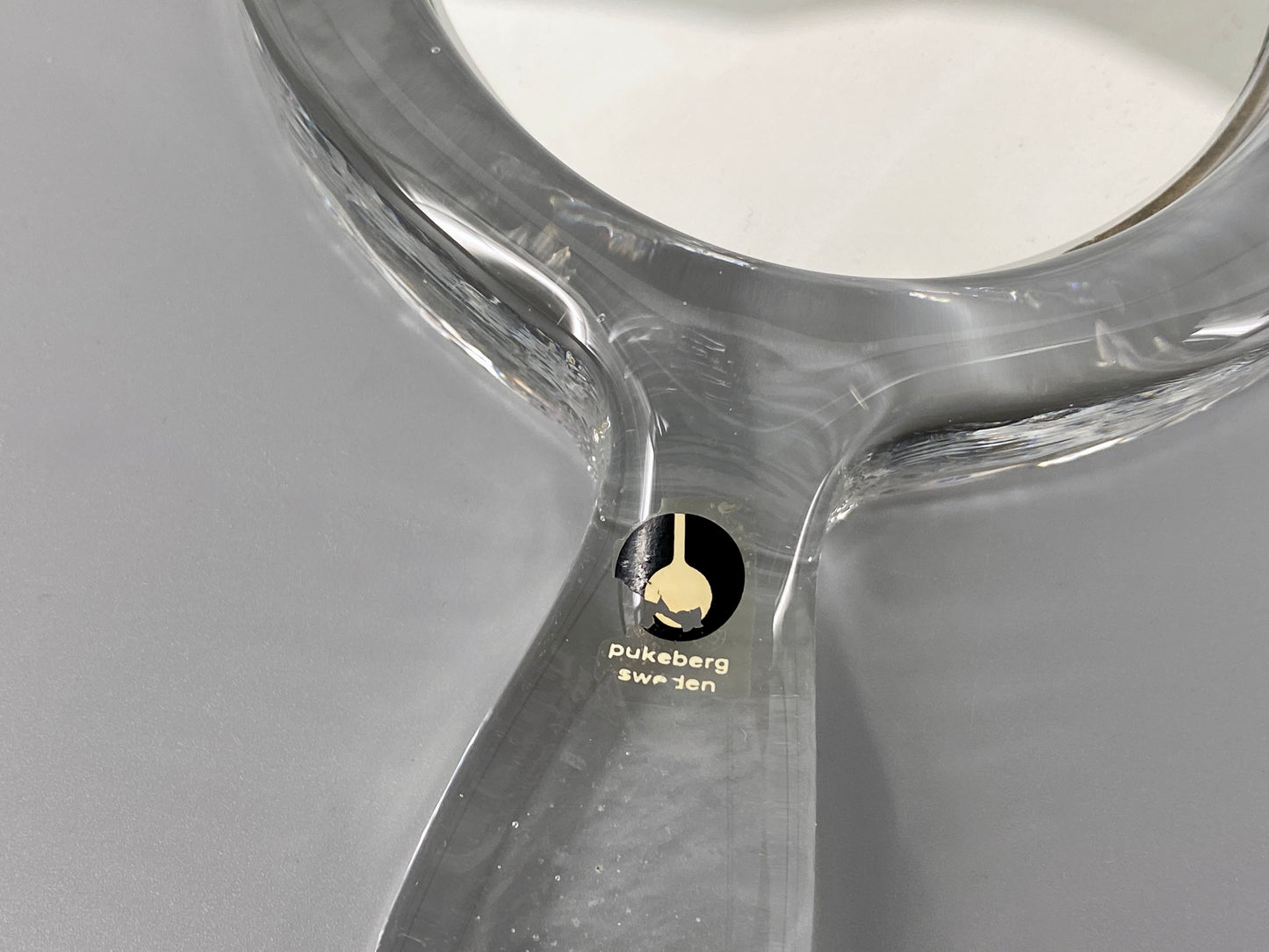 Handspiegel aus Glas von Pukeberg, Schweden, 1960er Jahre