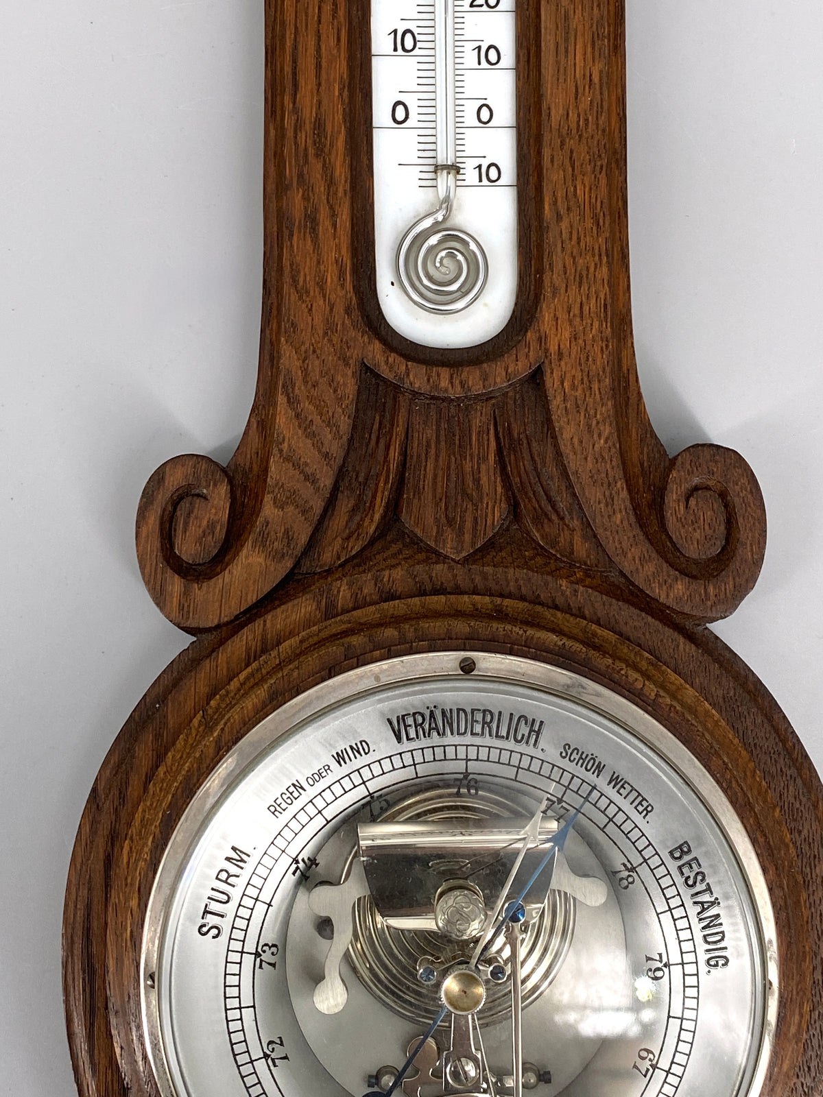 antike Wetterstation von Optiker Ruhnke aus Holz, Deutschland, 19./20. Jahrhundert