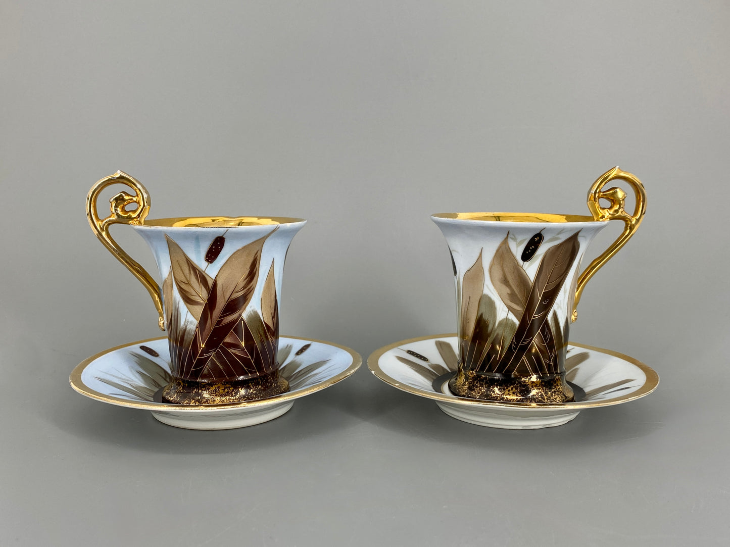 2 Mokkatassen von Louis Löwinsohn für P. Donath, Schlesien,  um 1890