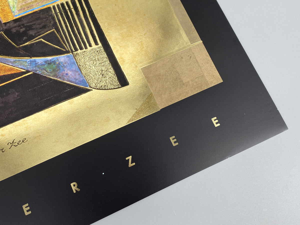 Kunstdruck von Isa van der Zee (geb. 1928), hochwertiger Offsetdruck mit Überdruck in Gold von Verkerke, Niederlande 1988