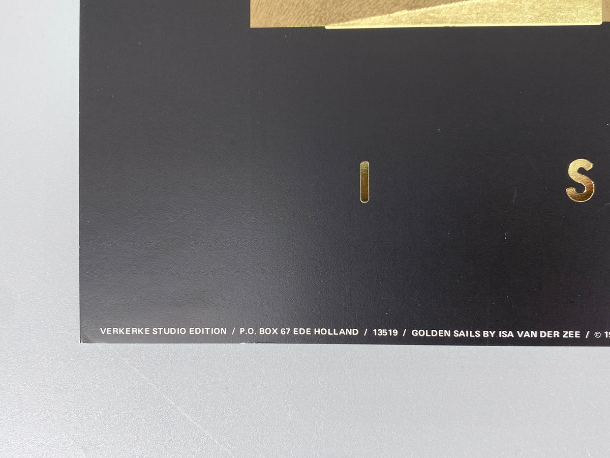Kunstdruck von Isa van der Zee (geb. 1928), hochwertiger Offsetdruck mit Überdruck in Gold von Verkerke, Niederlande 1988