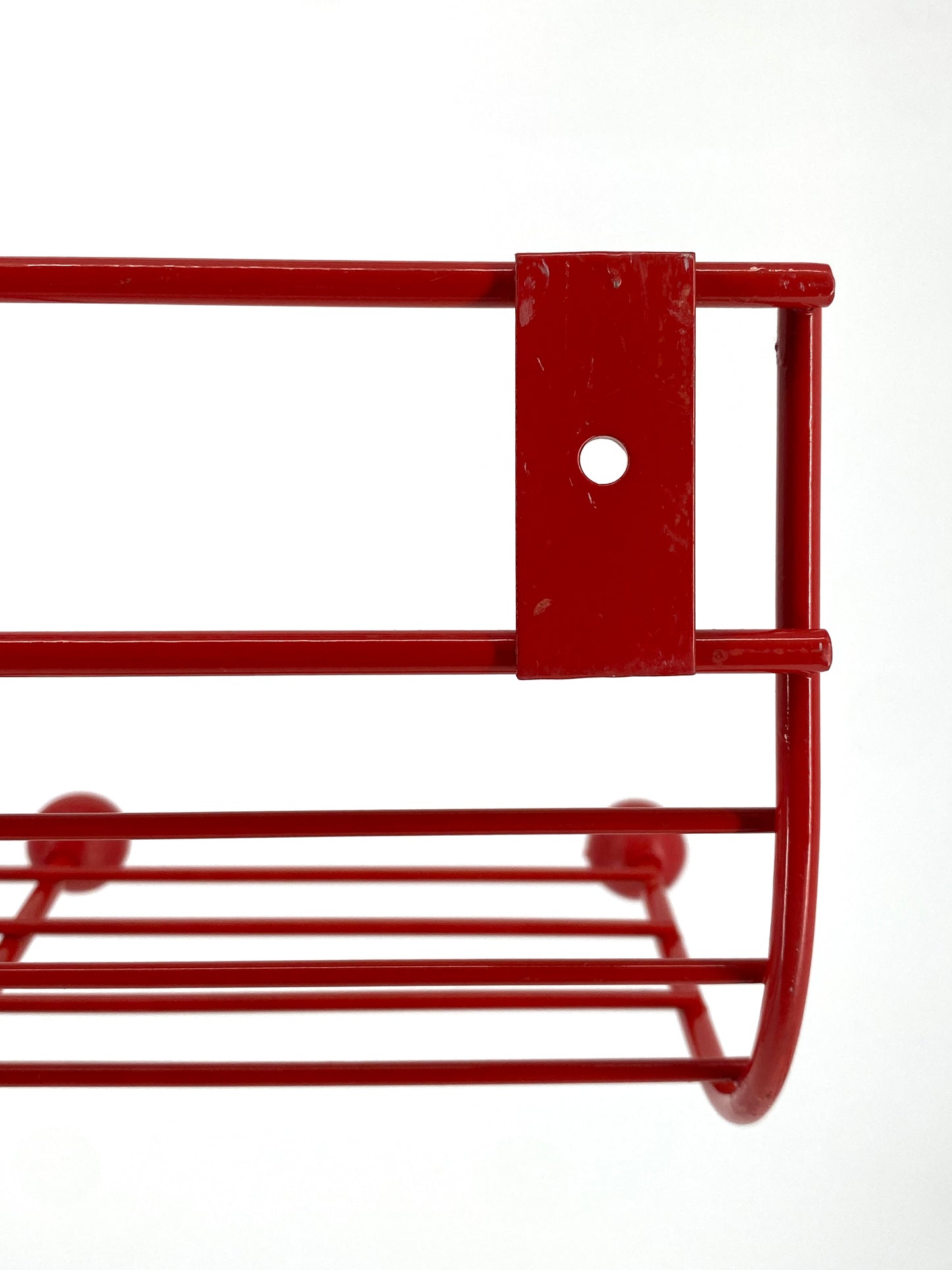 Wandgarderobe von IKEA aus rot lackiertem Metall, 80/90er