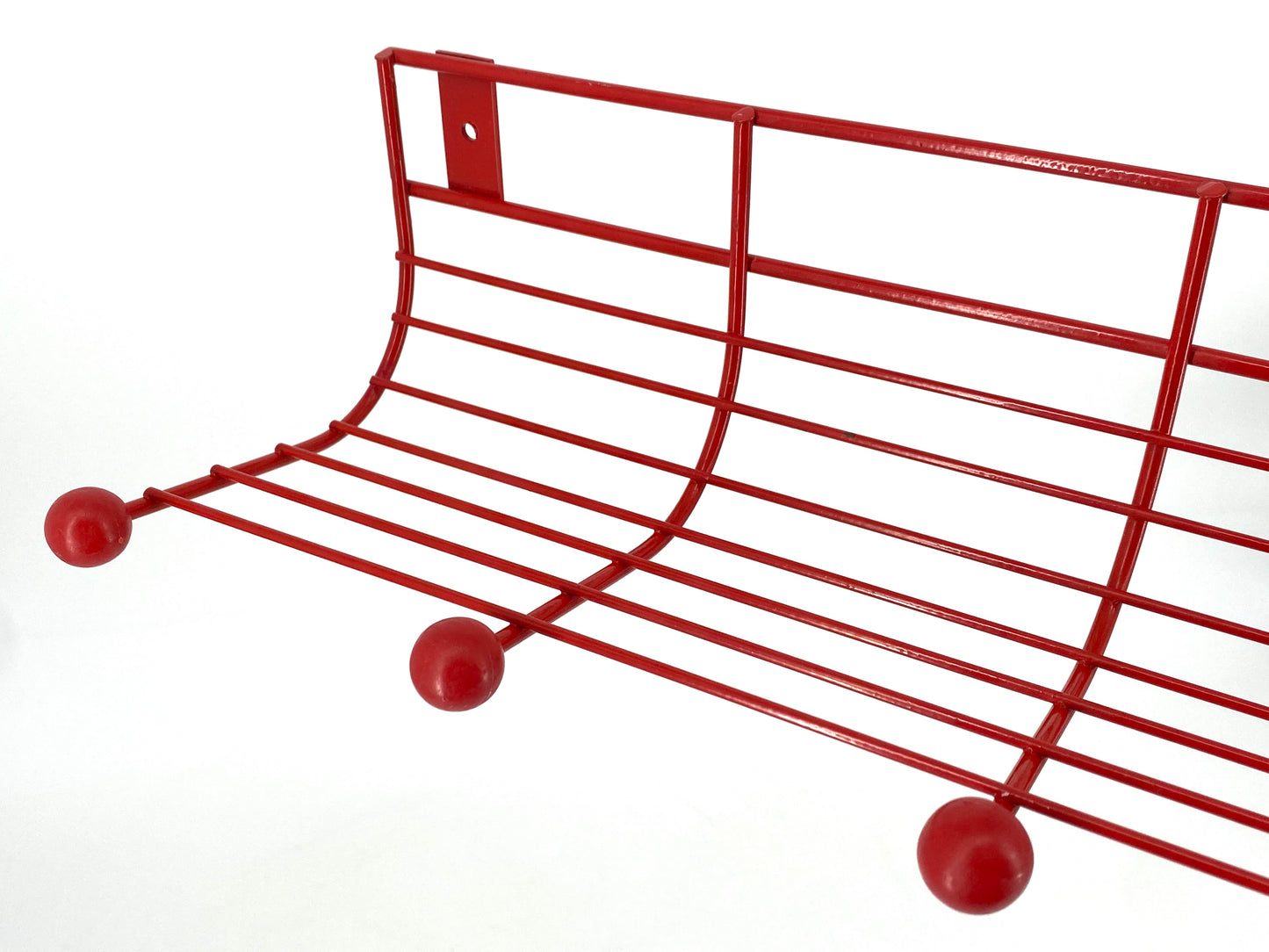 Wandgarderobe von IKEA aus rot lackiertem Metall, 80/90er