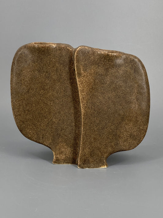 Brutalistische Studiokeramik Vase, Doppelvase, 1979