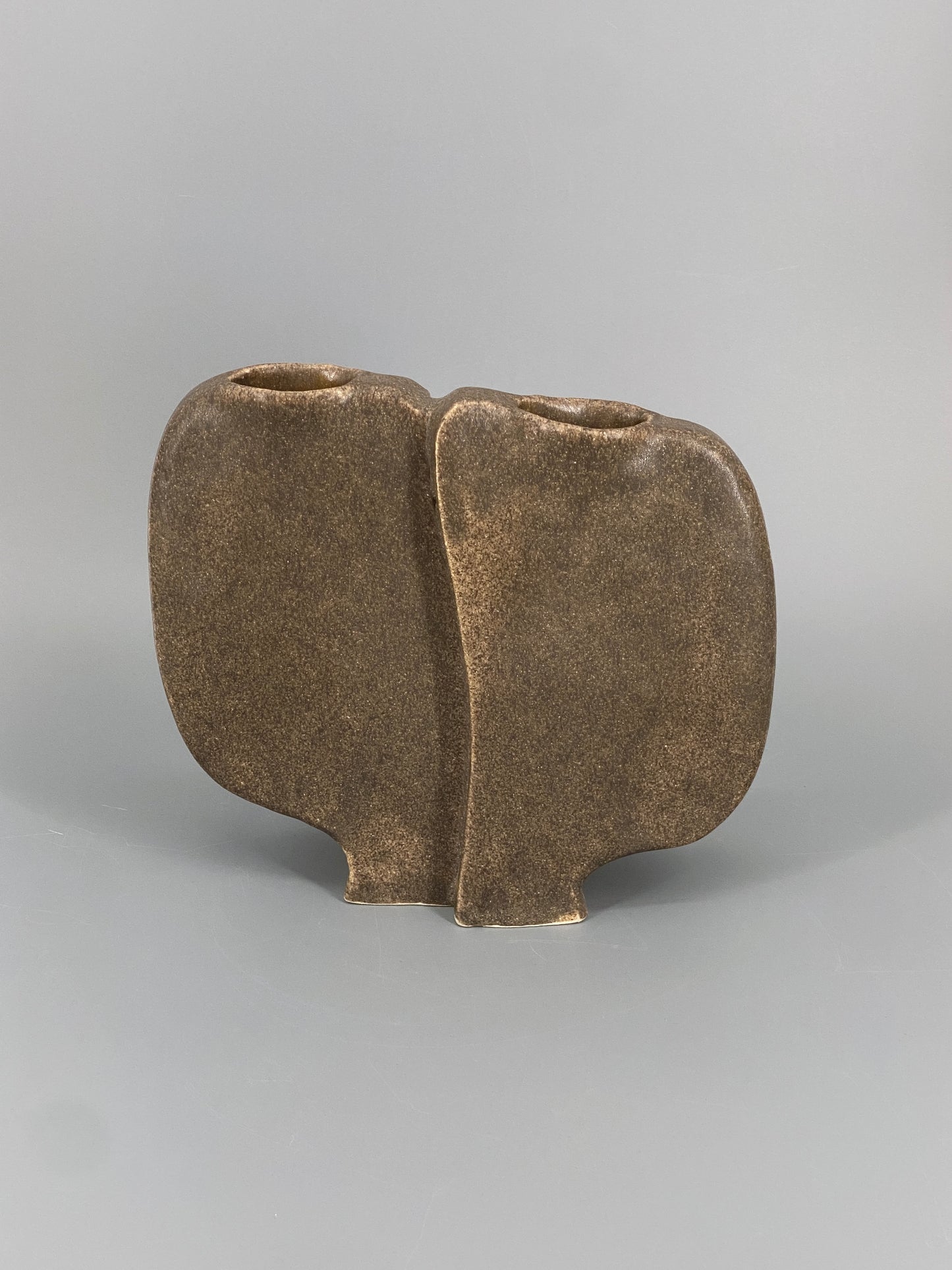 Brutalistische Studiokeramik Vase, Doppelvase, 1979