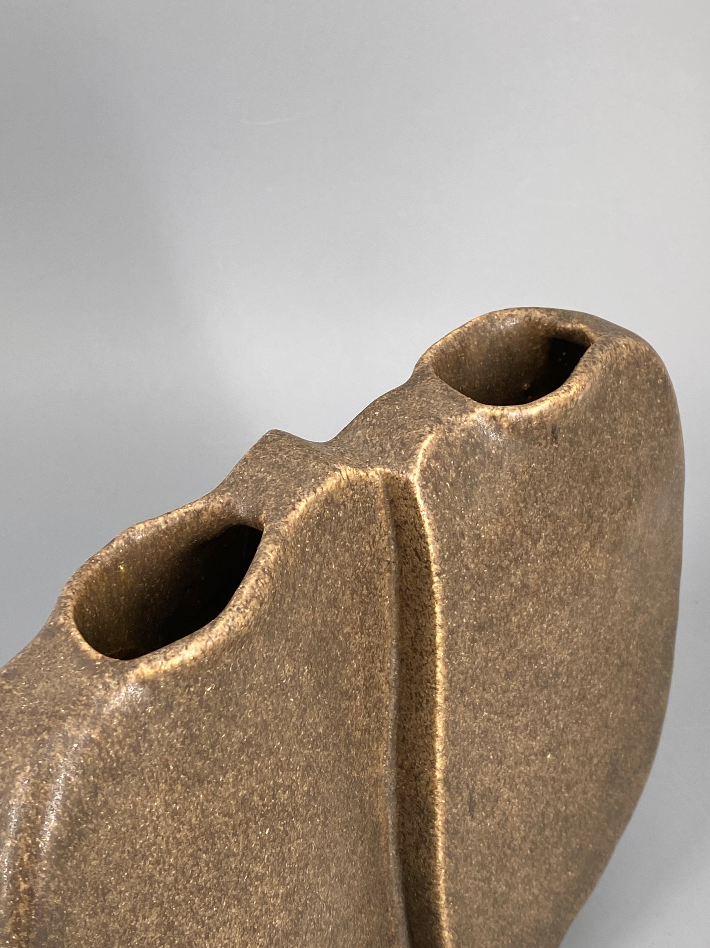 Brutalistische Studiokeramik Vase, Doppelvase, 1979