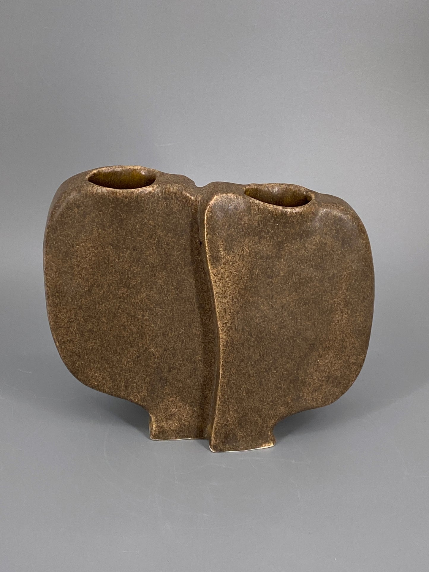 Brutalistische Studiokeramik Vase, Doppelvase, 1979