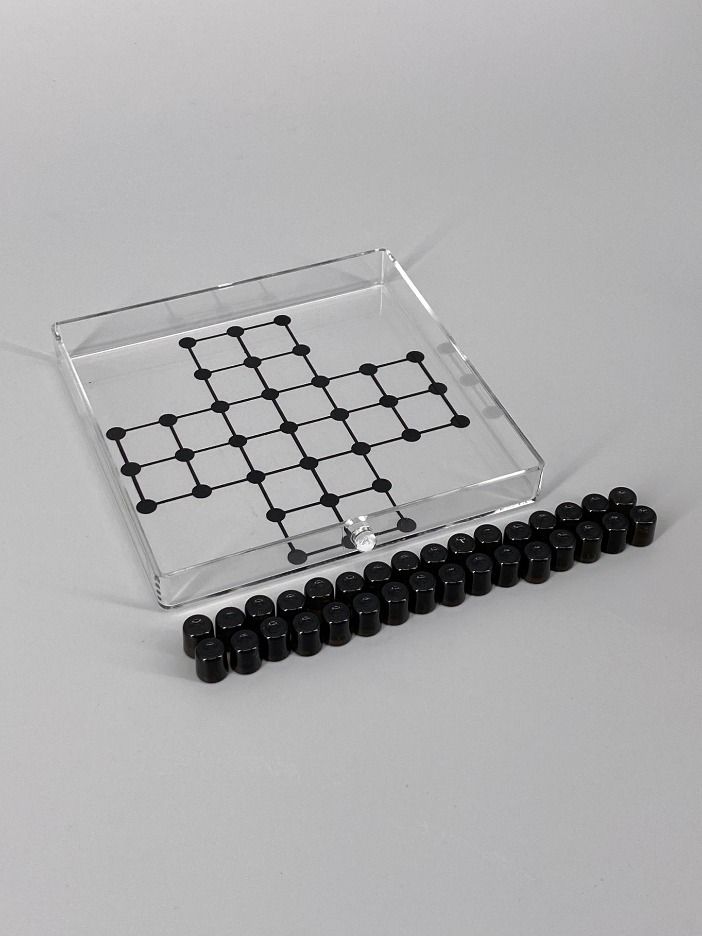 Acrylic 4-In-1 Spiele Sammlung, inkl. Schach, Dame, Mühle und Solitaire, 90er