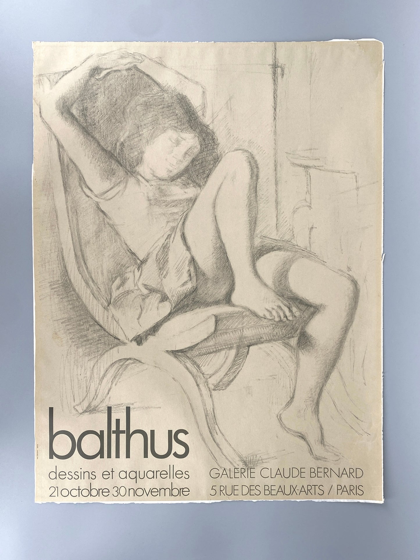 Ausstellungsplakat "Balthus. Dessins et Aquarelles" aus Paris, Galerie Claude Bernard 1971