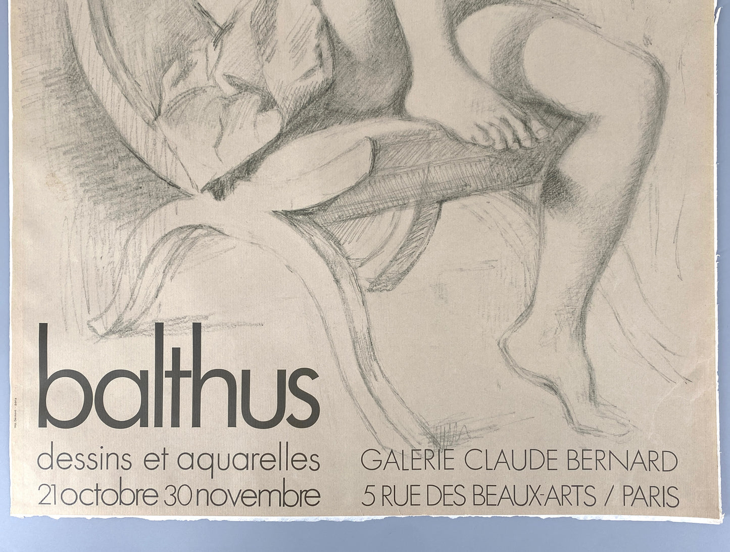 Ausstellungsplakat "Balthus. Dessins et Aquarelles" aus Paris, Galerie Claude Bernard 1971