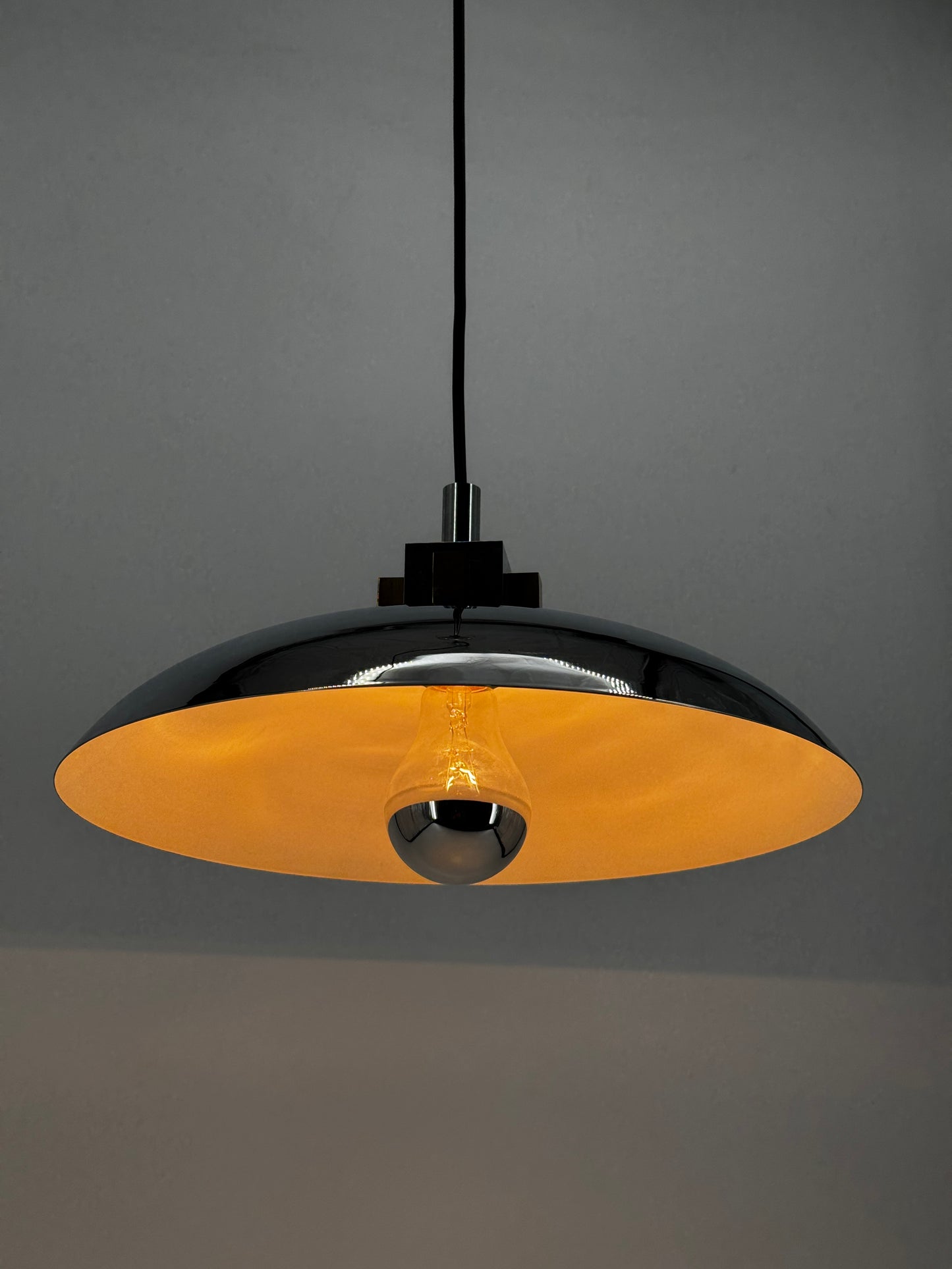 Hängeleuchte, Chrom, Messing, Bauhaus