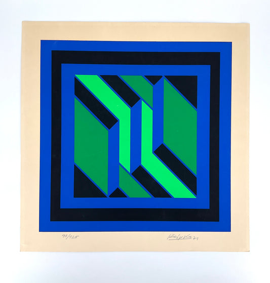 Abstrakter Siebdruck von Jürgen Reipka (1936–2013), 1971