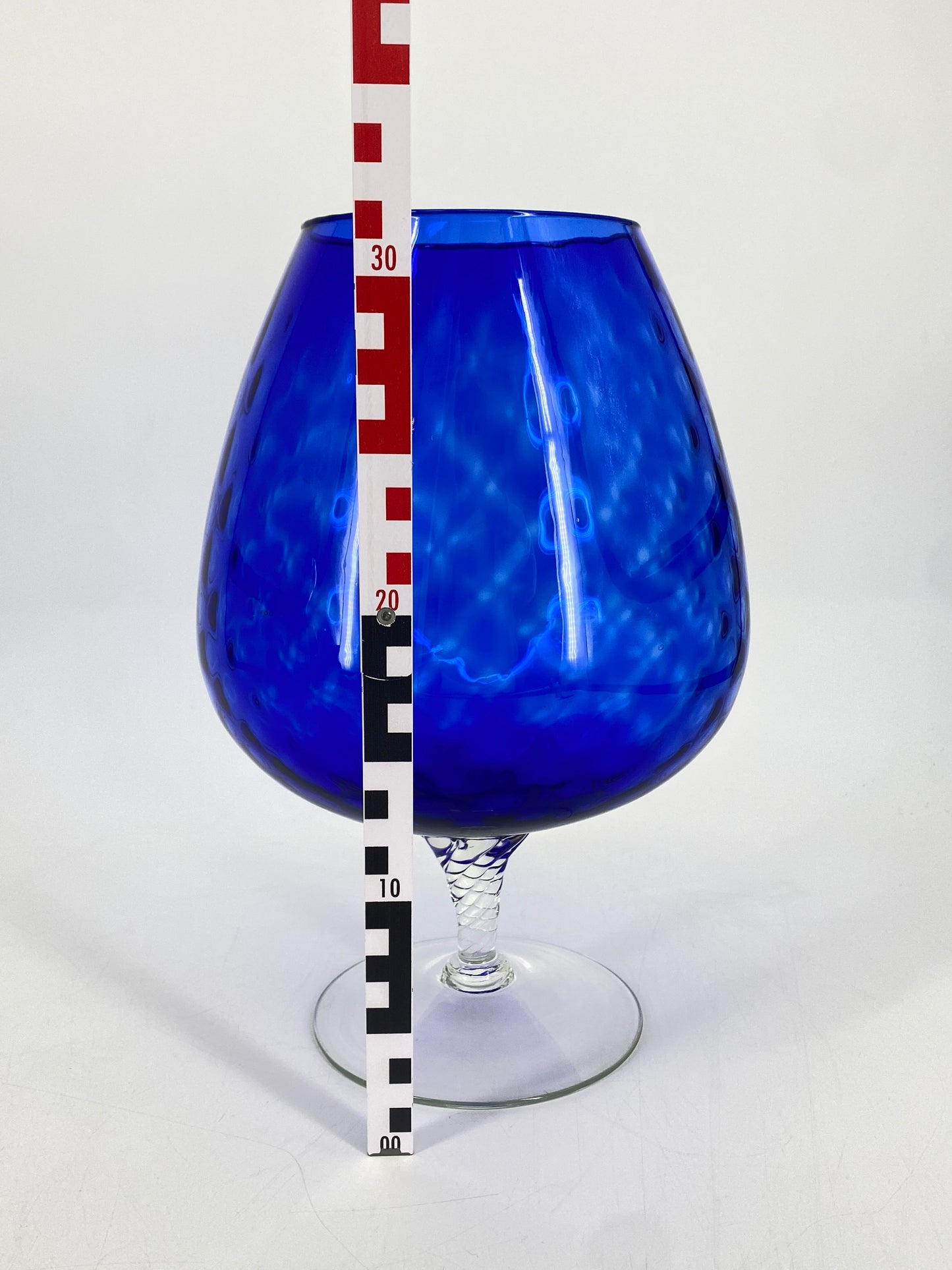 Großes optisches Facettenglas aus Empoli, Italien 70er