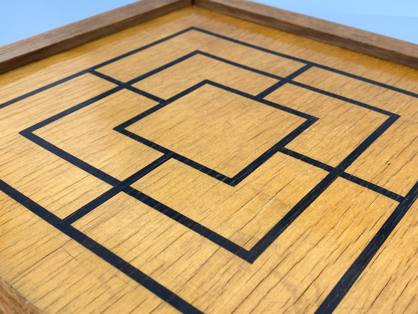 Vintage Schachbrett aus Holz, gemalt, lackiert