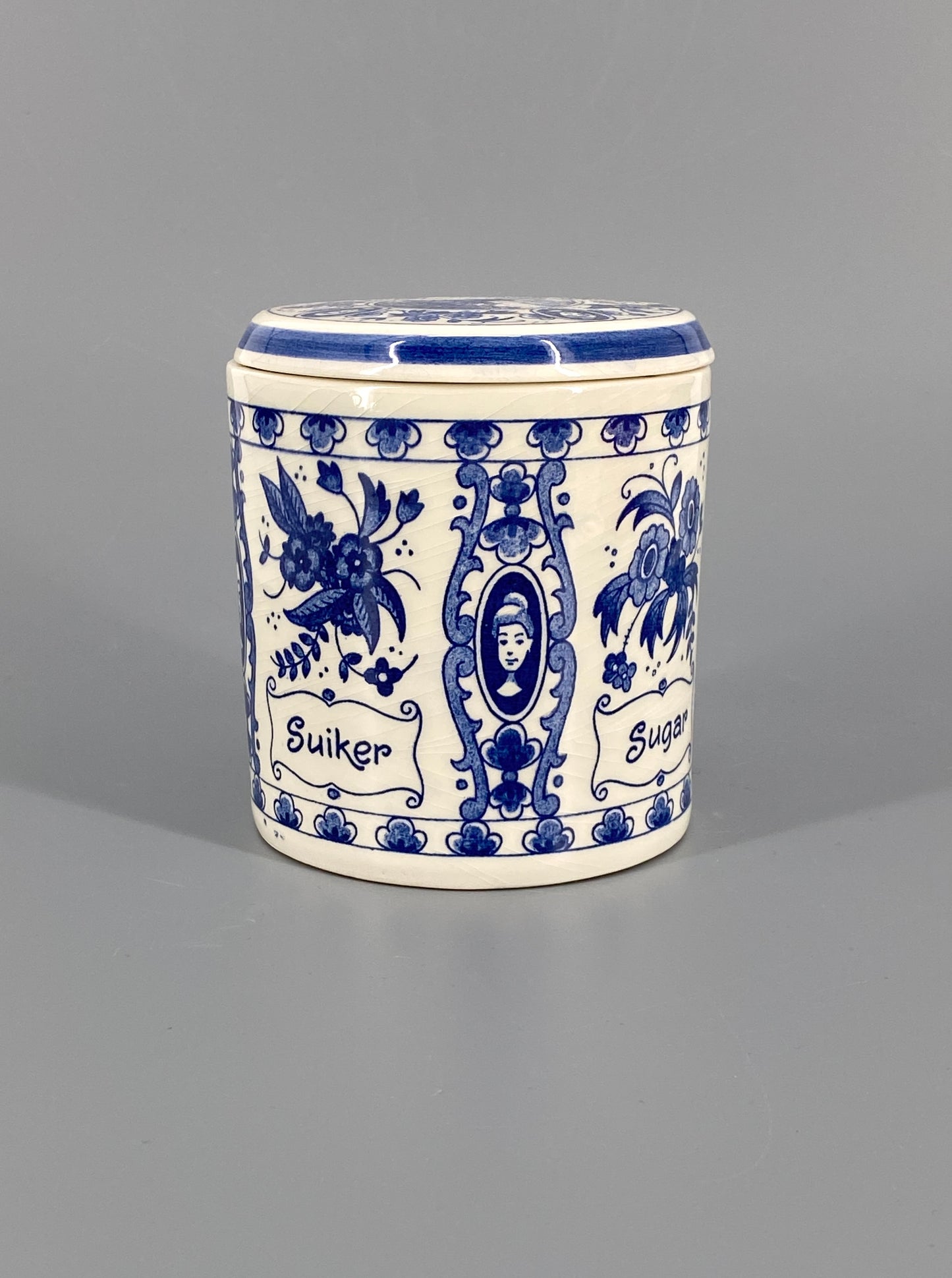 Zuckerdose von Delft, blau und weiß, aus Holland