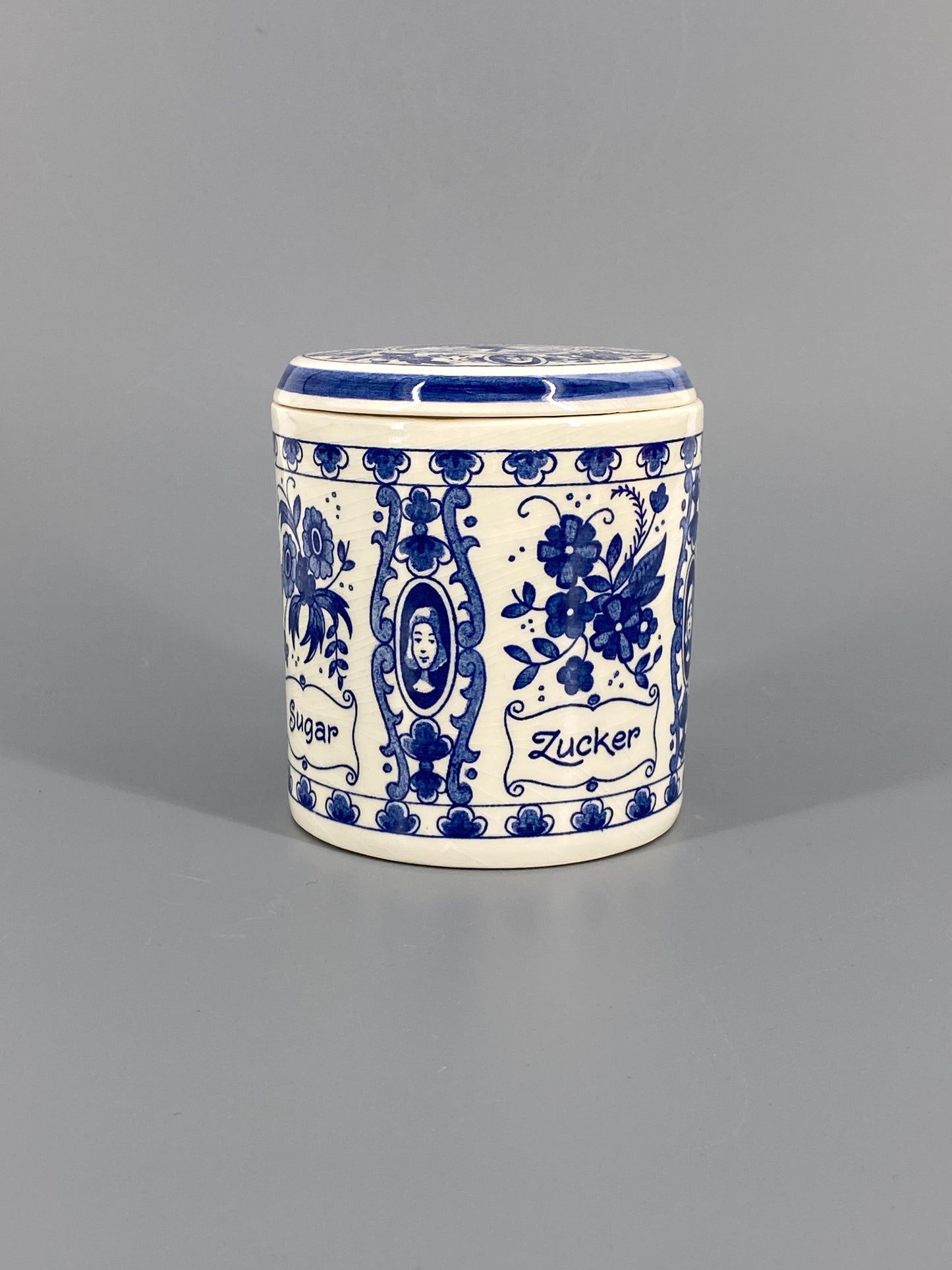 Zuckerdose von Delft, blau und weiß, aus Holland
