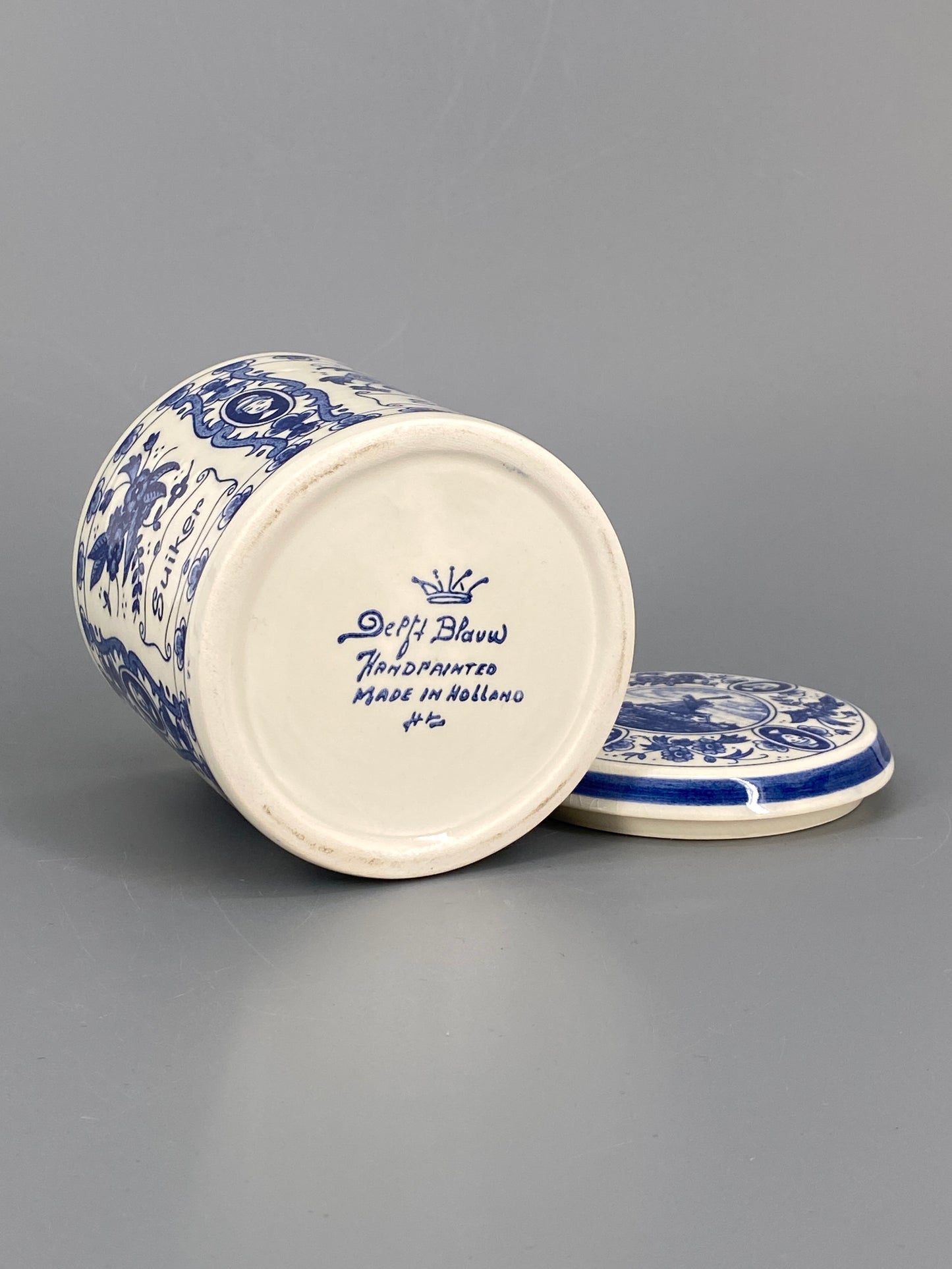 Zuckerdose von Delft, blau und weiß, aus Holland