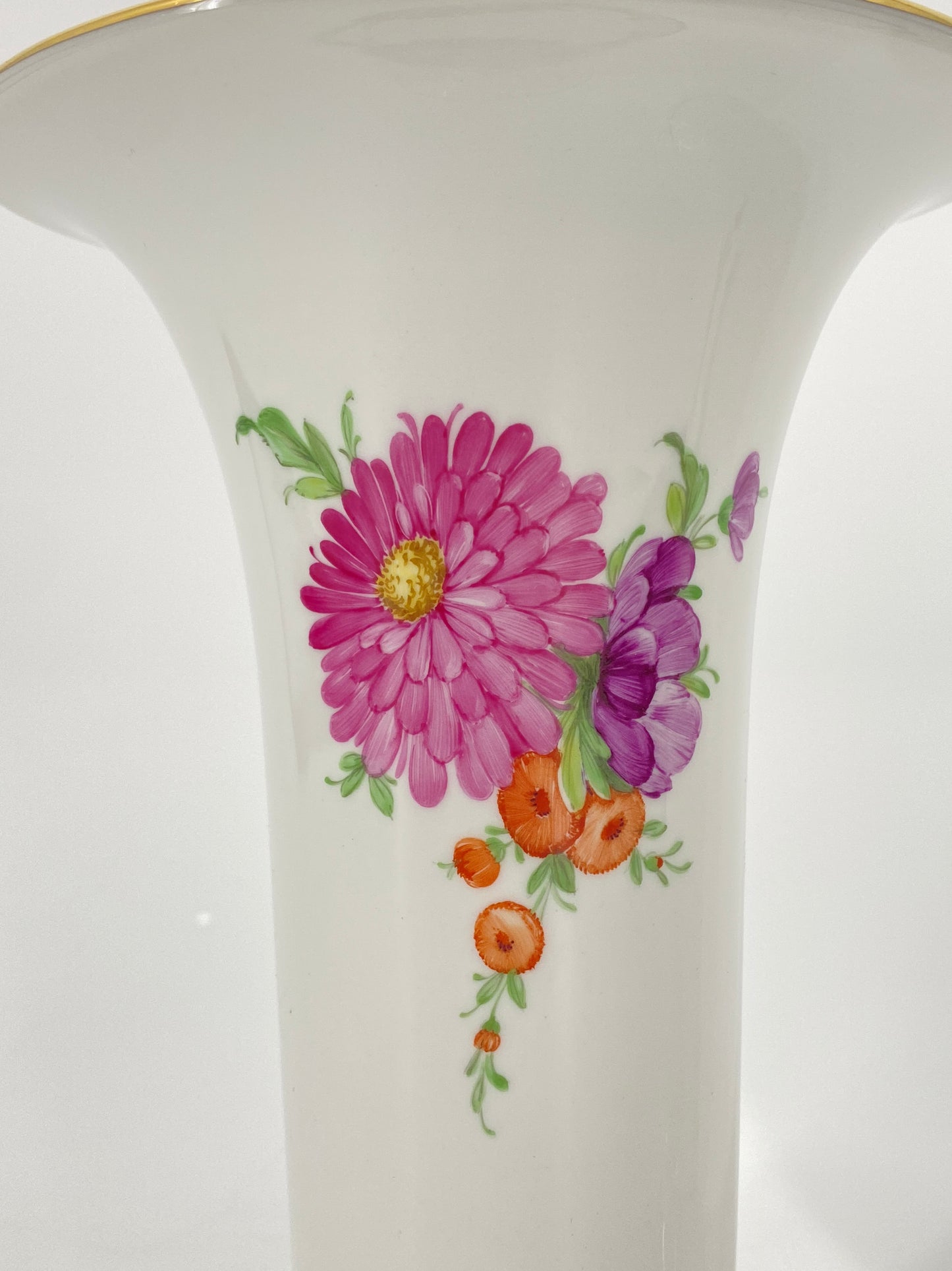 3er Set beschädigte Porzellan Vasen mit Blumendekor von KPM, Berlin 60er bis 90er