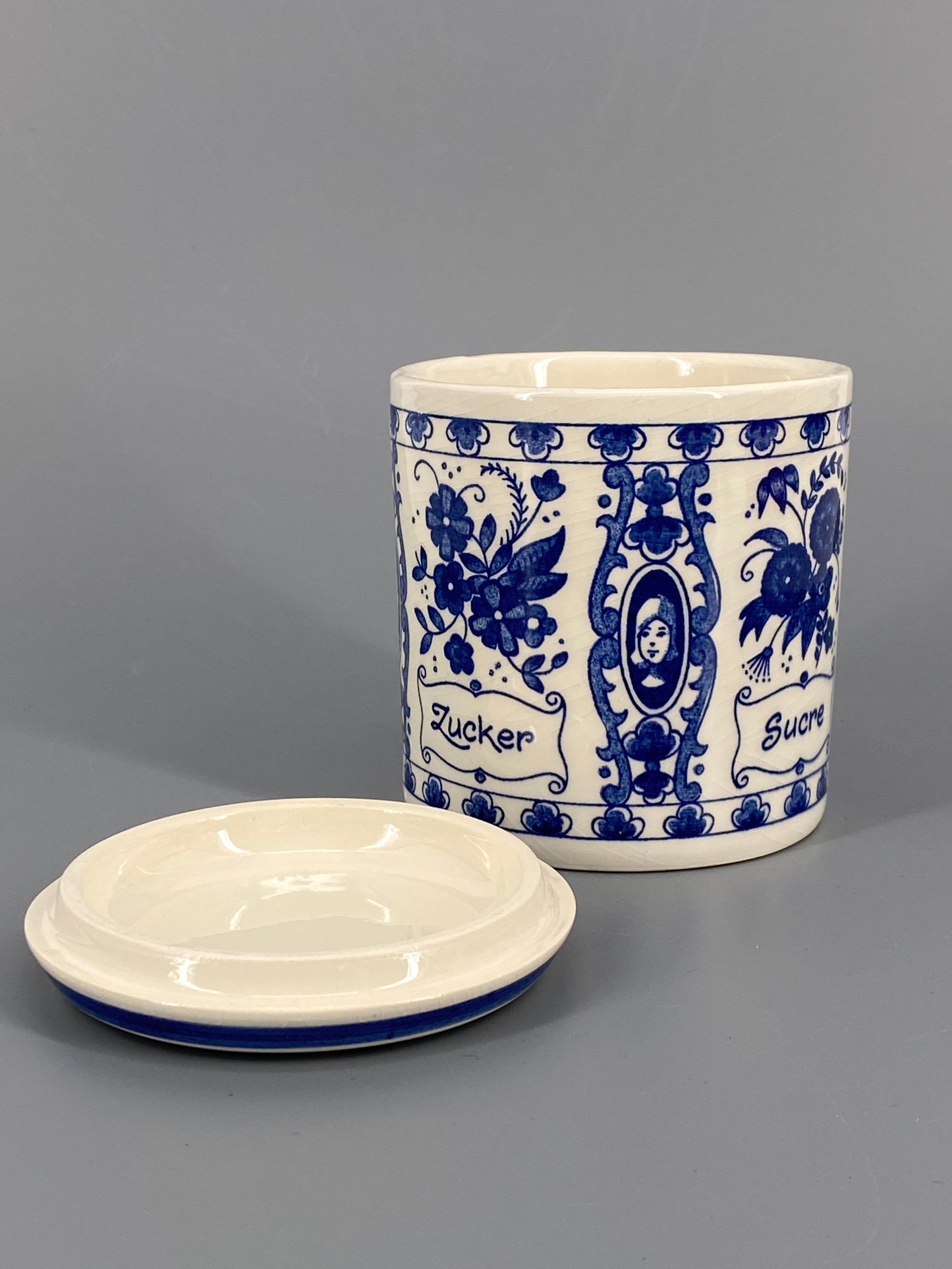 Zuckerdose von Delft, blau und weiß, aus Holland