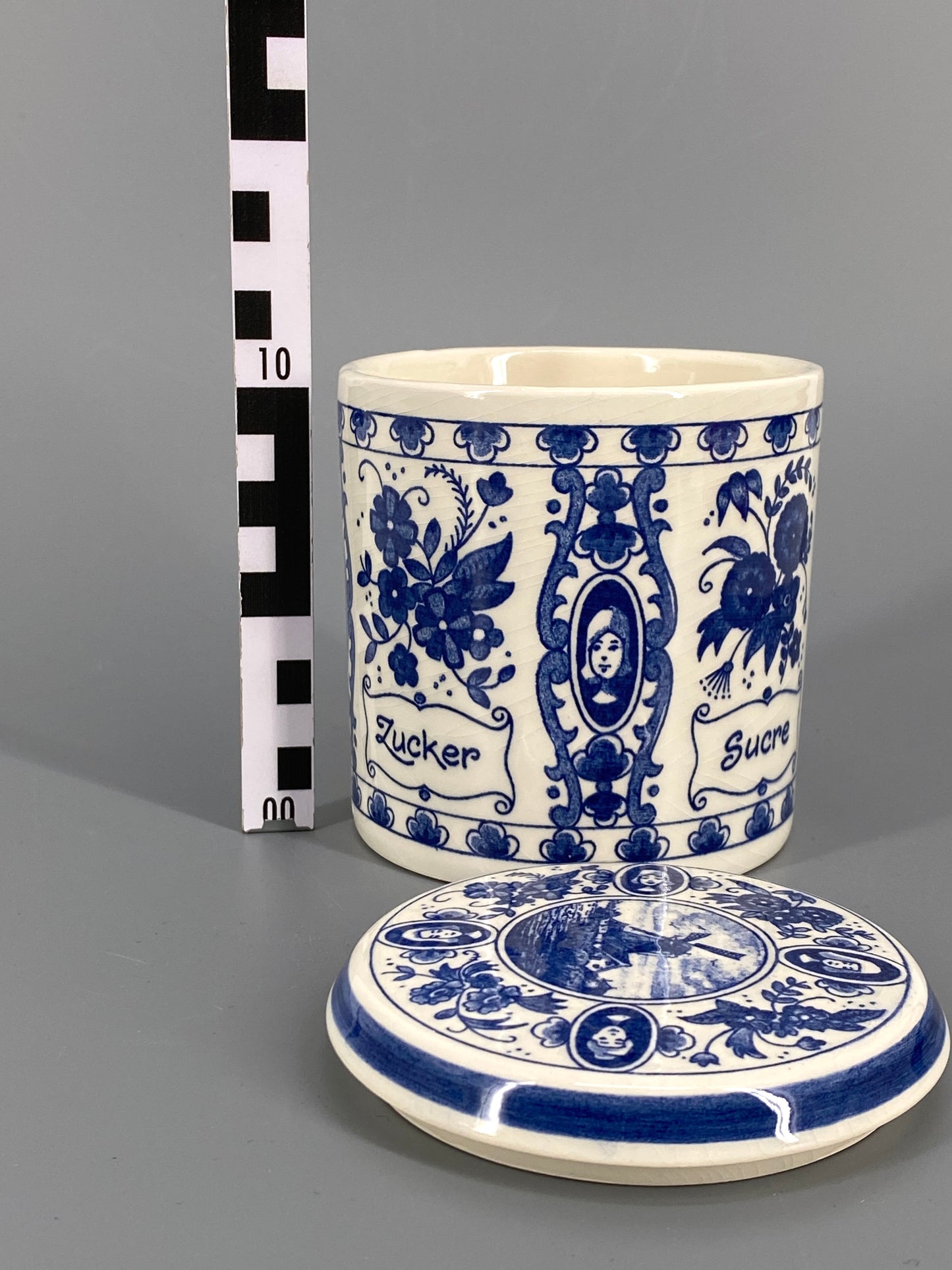 Zuckerdose von Delft, blau und weiß, aus Holland