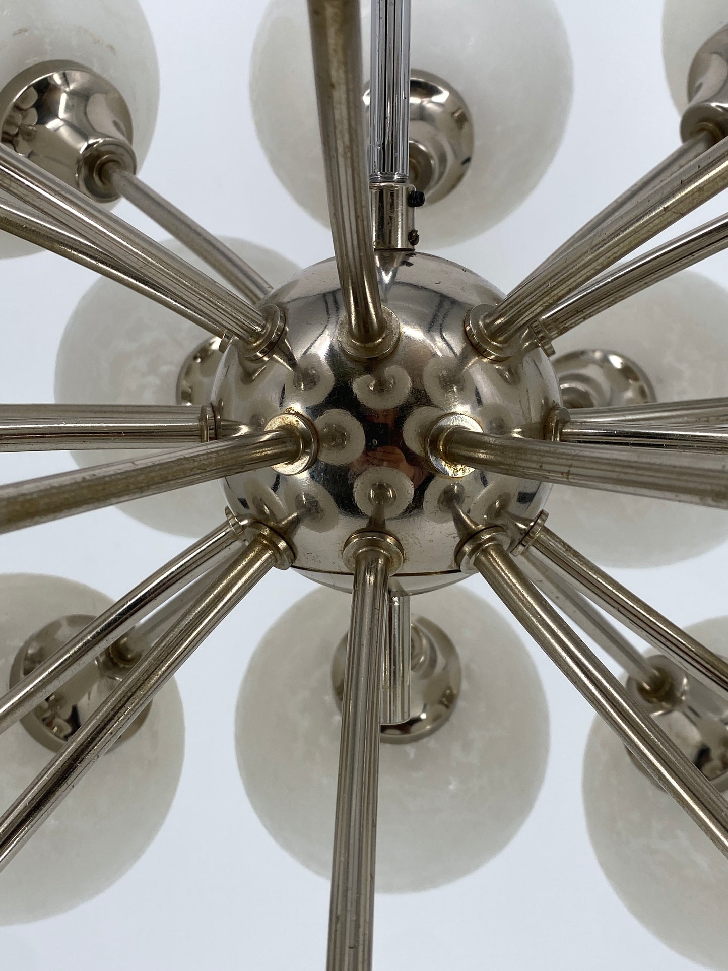 Space Age Sputnik Kronleuchter, 24-flammig, Rupert Nikoll zugeschrieben, Österreich 1970er