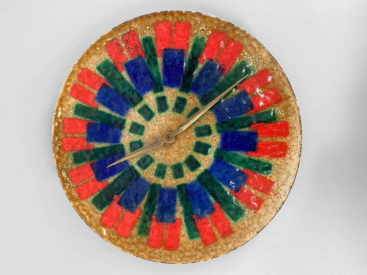seltene Wanduhr von Junghans aus Emaille, Ø30, 70er