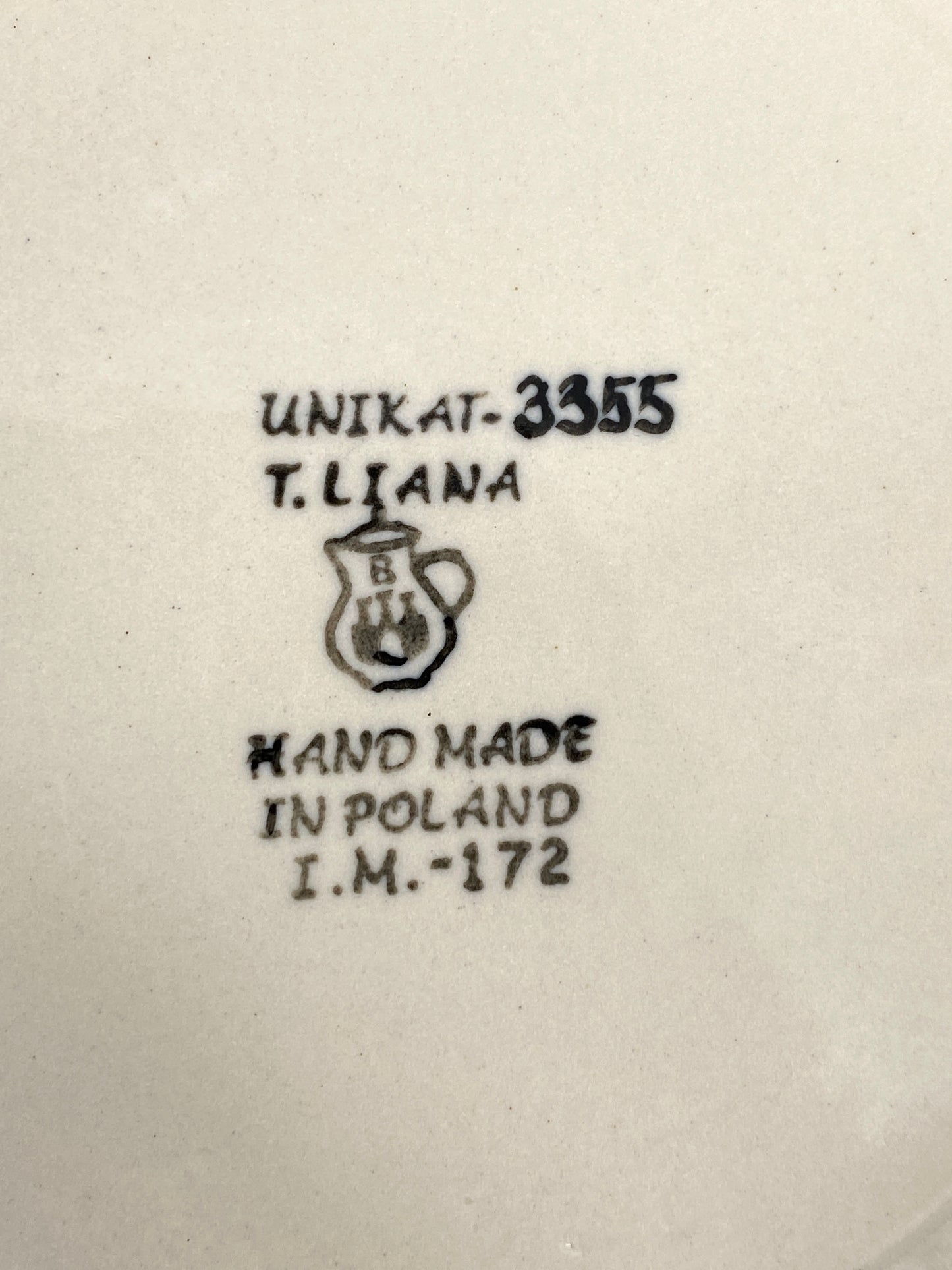 Schüssel mit Innendekor von T. Liana für Bunzlauer Keramik, Unikat 3355, Ø19,5, Polen