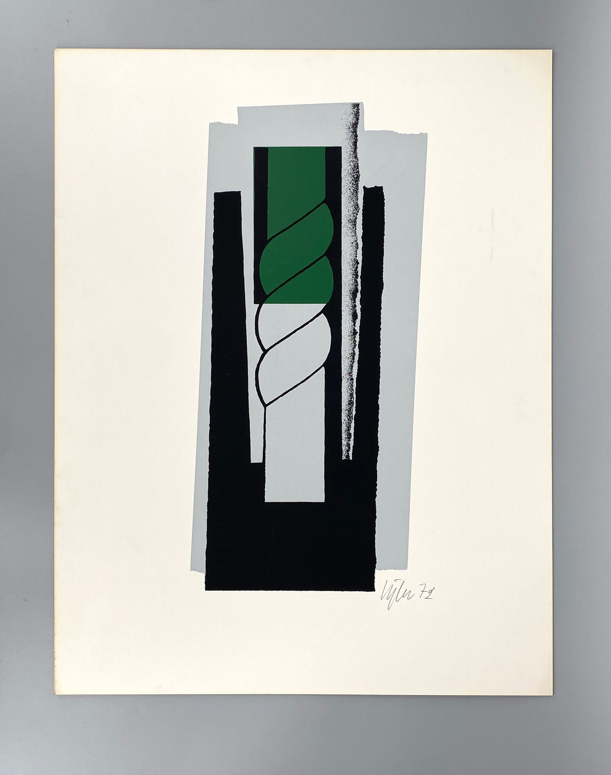 Postmoderner Farbsiebdruck von Harry Kögler (1921–1999) auf festem Karton, 1972