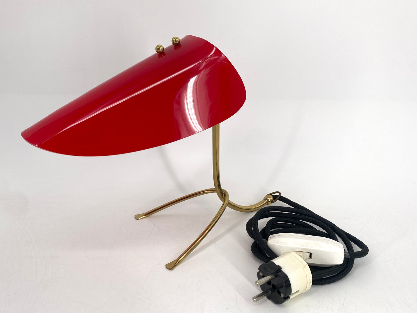 Mid Century Design Tisch, oder Wandlampe aus Messing und Acrylglas, 1950er