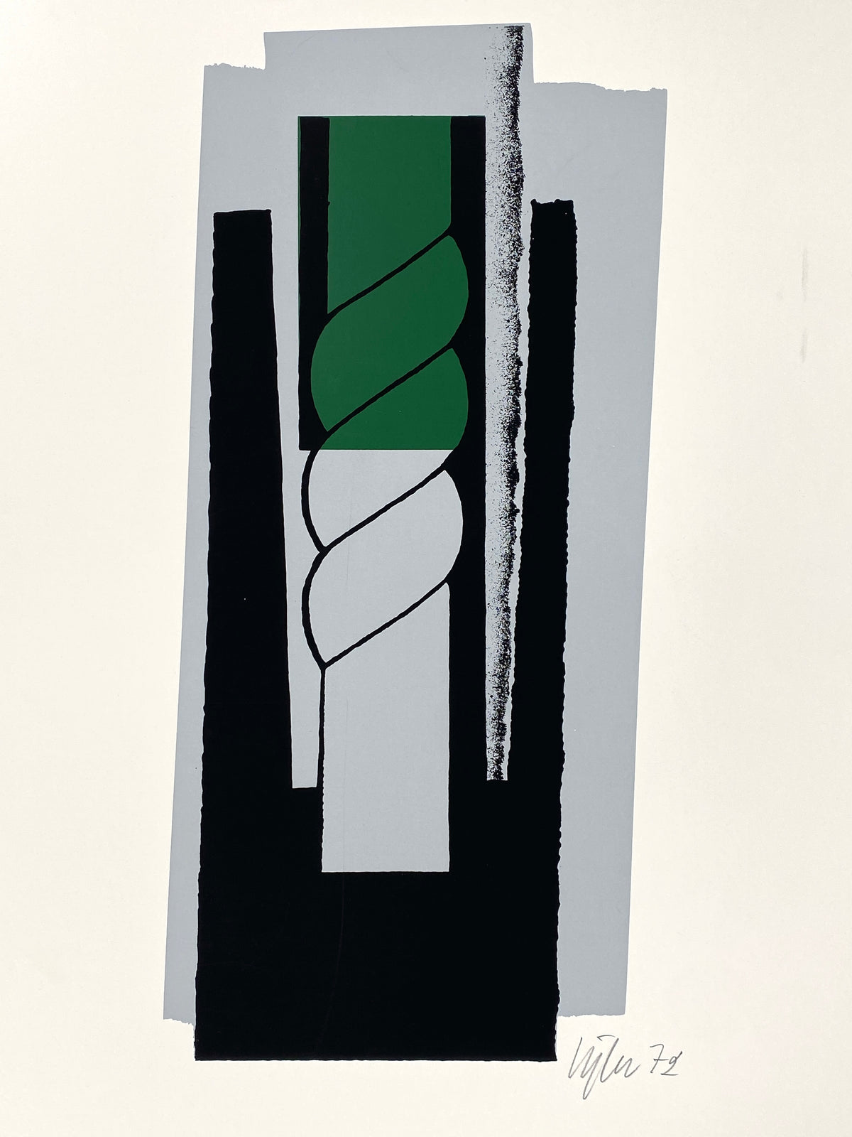 Postmoderner Farbsiebdruck von Harry Kögler (1921–1999) auf festem Karton, 1972