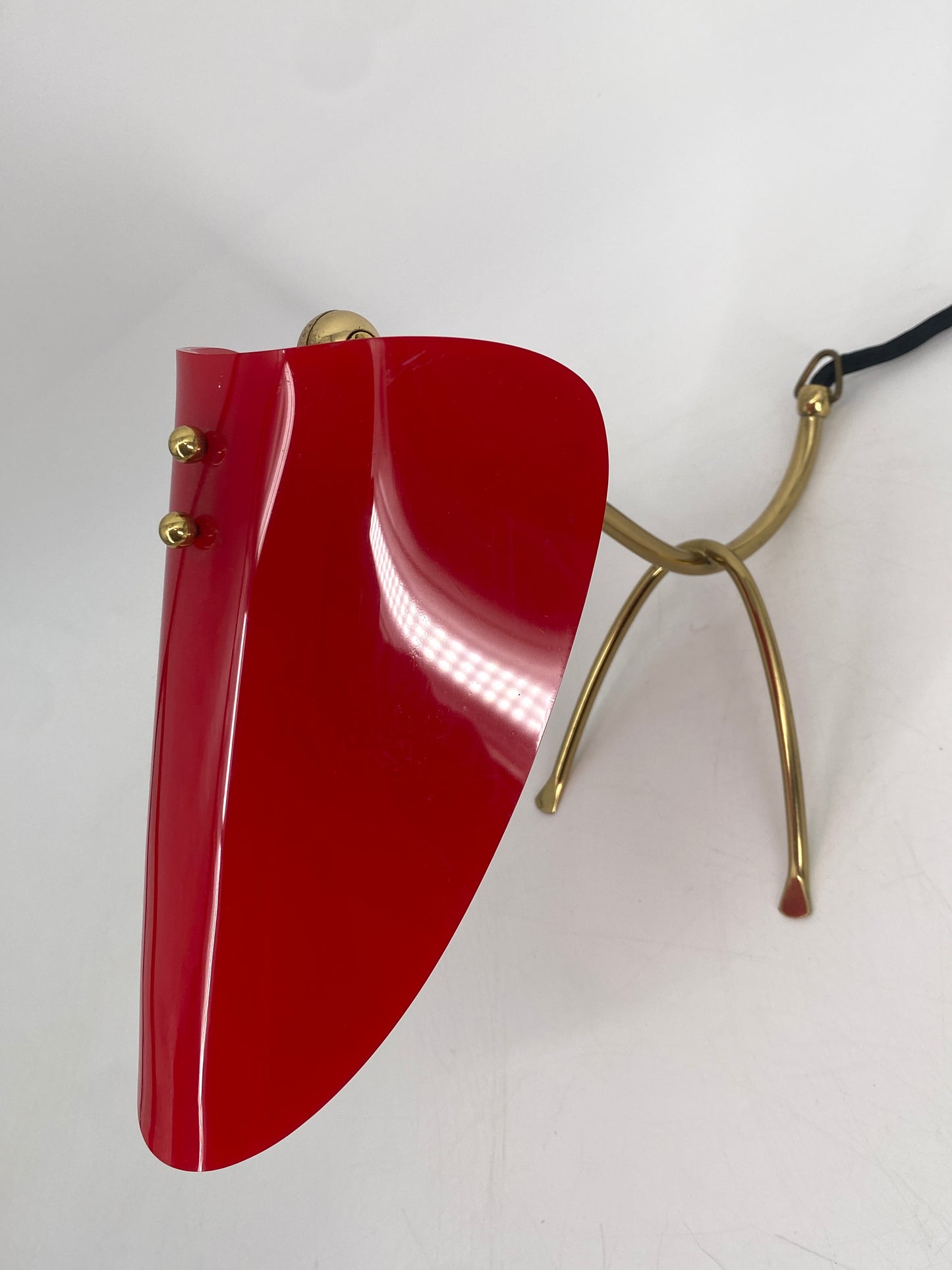 Mid Century Design Tisch, oder Wandlampe aus Messing und Acrylglas, 1950er