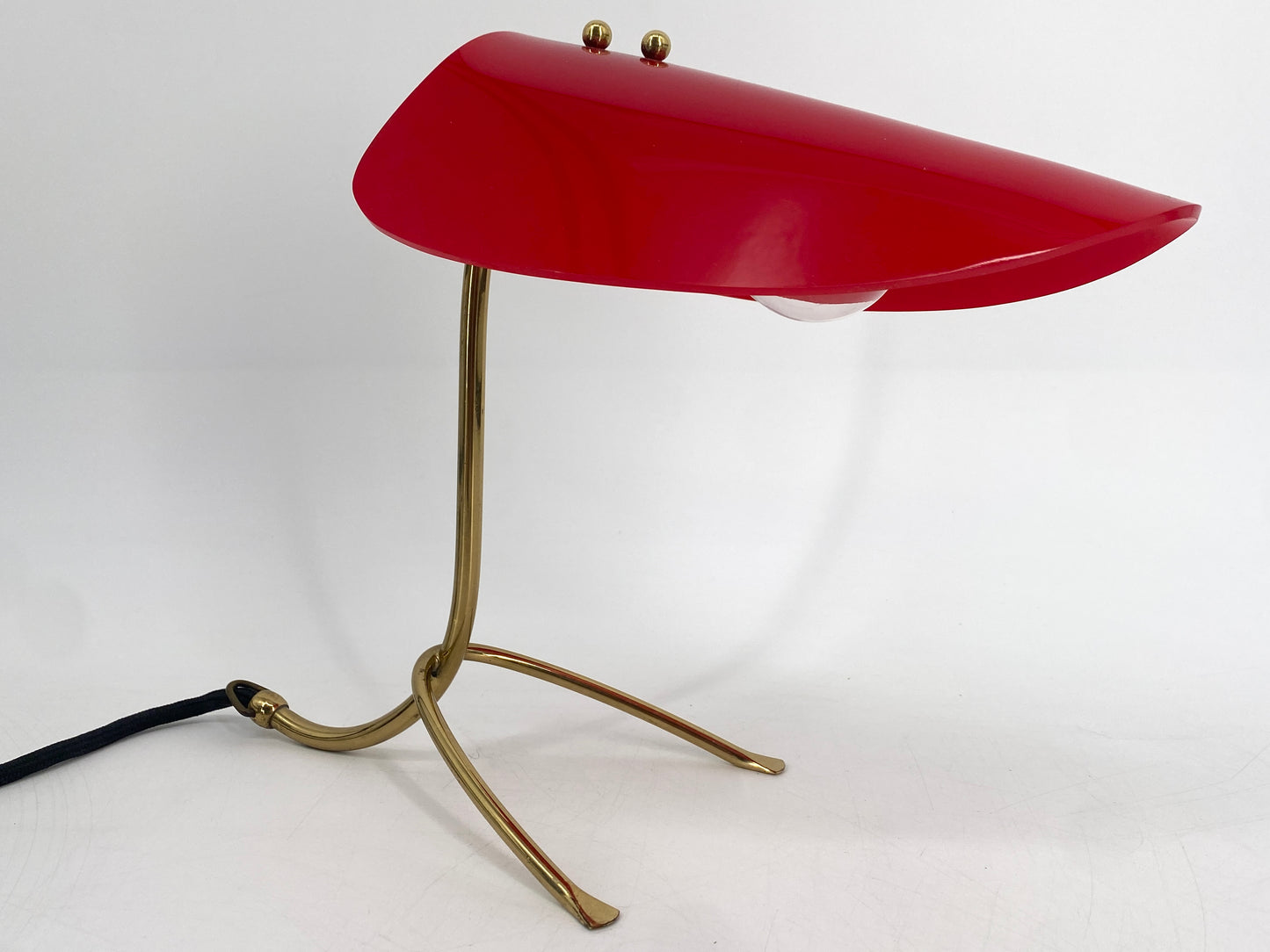 Mid Century Design Tisch, oder Wandlampe aus Messing und Acrylglas, 1950er