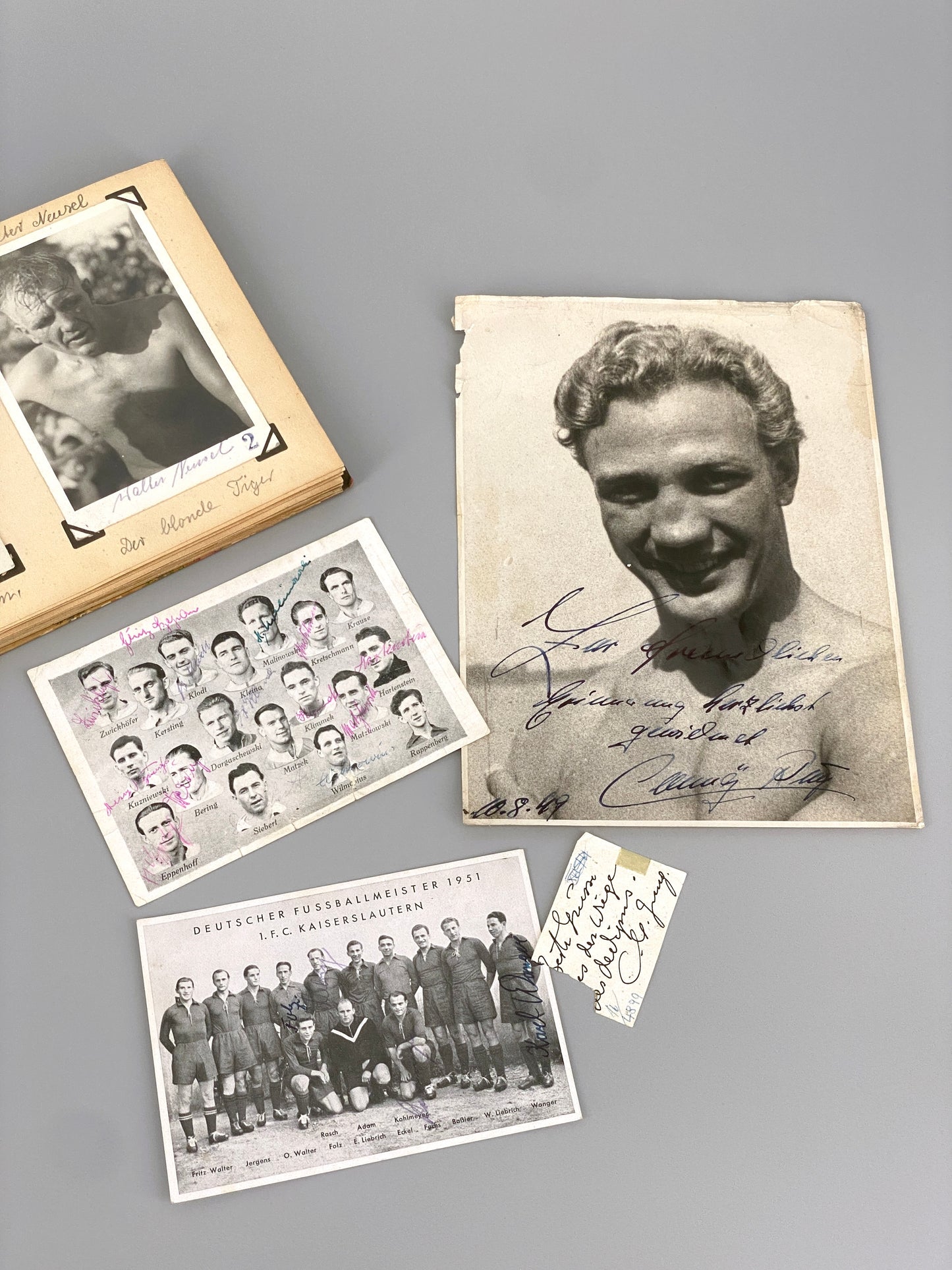 Autogrammalbum deutscher Boxer, mit 28 Signaturen, um 1949