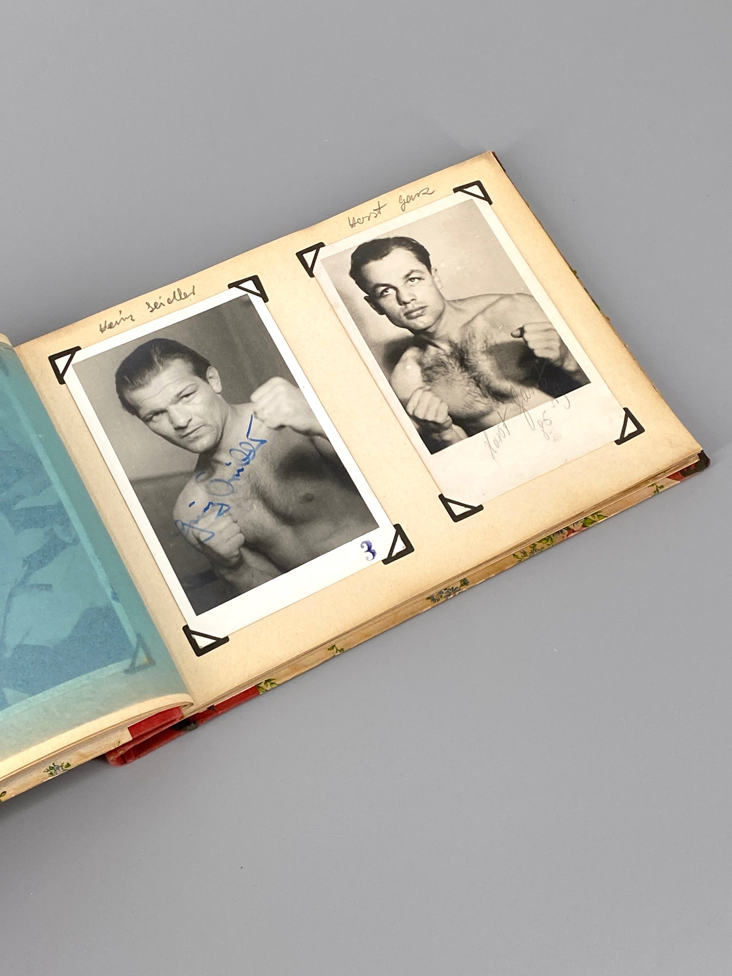 Autogrammalbum deutscher Boxer, mit 28 Signaturen, um 1949